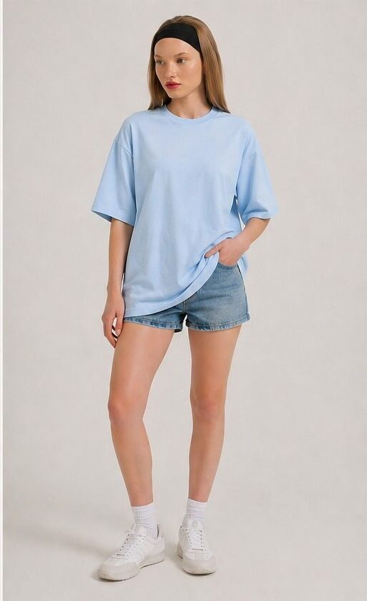 Bebe Mavisi Oversize T-Shirt