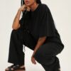 Siyah Truvakar Kol Oversize T-Shirt