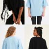Bebe Mavi Oversize Truvakar Kol T-Shirt