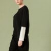 Siyah Kontrast Detaylı Bisiklet Yaka T-Shirt