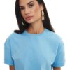 Bebe Mavi Kısa Kollu Crop T-Shirt