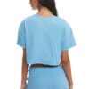 Bebe Mavi Kısa Kollu Crop T-Shirt
