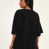 Siyah Truvakar Kol Oversize T-Shirt