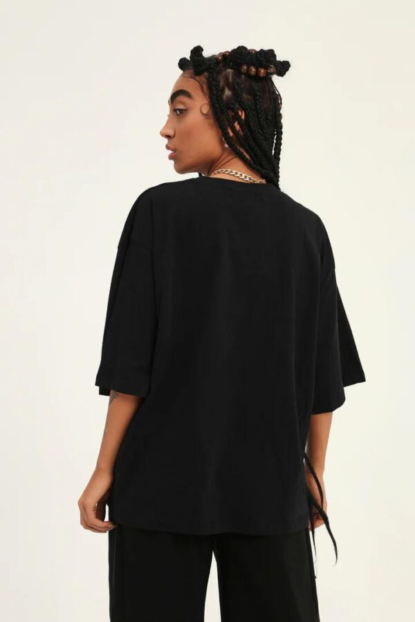 Siyah Truvakar Kol Oversize T-Shirt