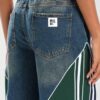 Şerit Detaylı Wide Leg Jean Pantolon