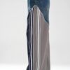 Gri Şerit Detaylı Wide Leg Jean Pantolon