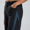 Siyah Şerit Detaylı Denim Garnili Wide Leg Pantolon