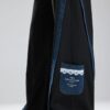 Siyah Şerit Detaylı Denim Garnili Wide Leg Pantolon