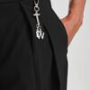 Siyah Aksesuar Detaylı Wide Leg Pantolon