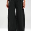 Siyah Aksesuar Detaylı Wide Leg Pantolon