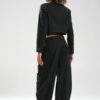 Siyah Aksesuar Detaylı Wide Leg Pantolon