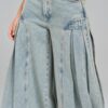 Açık Mavi Elephant Jean Geniş Paça Denim Pantolon