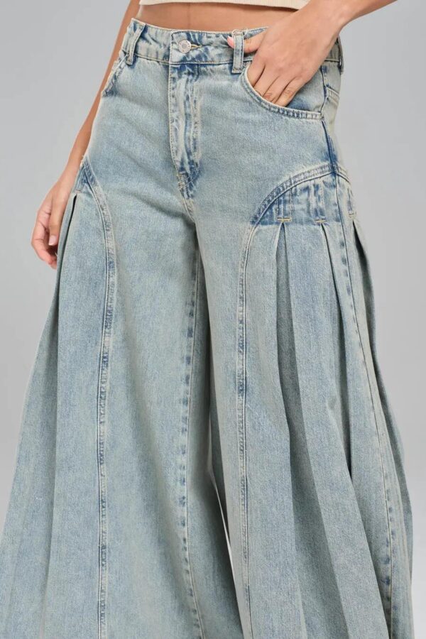 Açık Mavi Elephant Jean Geniş Paça Denim Pantolon