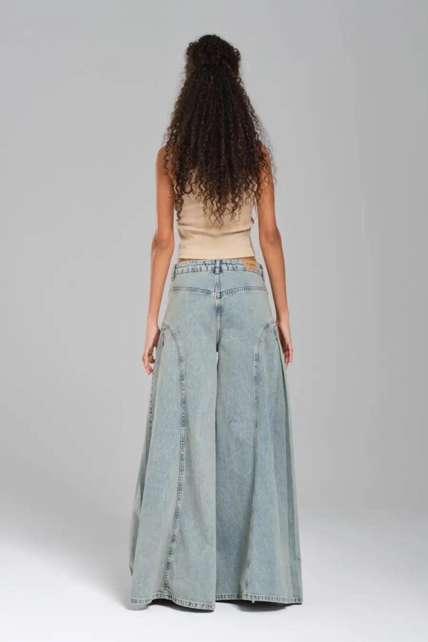 Açık Mavi Elephant Jean Geniş Paça Denim Pantolon