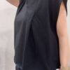 Siyah Pat Detaylı T-shirt