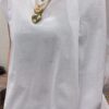 Beyaz Pat Detaylı T-shirt