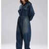 Kapüşonlu Denim Tulum