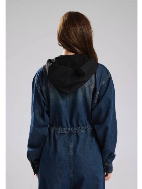 Kapüşonlu Denim Tulum