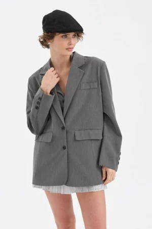 Gri Blazer Ceket Kadın
