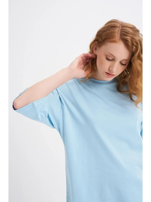 Bebe Mavi Oversize Truvakar Kol T-Shirt