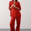 Kırmızı Yarım Kol Oversize Ceket
