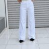 Beyaz Bel Detay Jean Pantolon