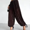 Mürdüm İçi Astarlı Dantel Şalvar