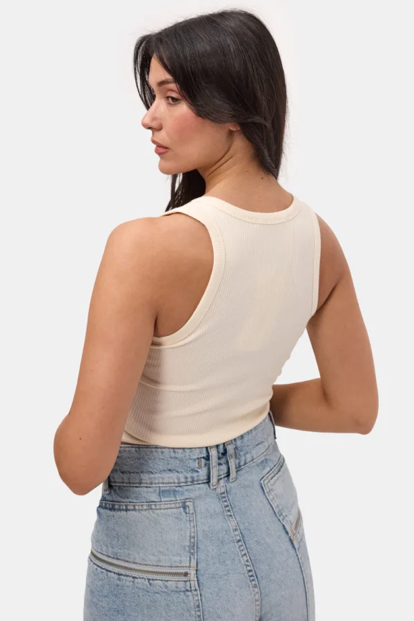 Krem Zımba Yakalı Body